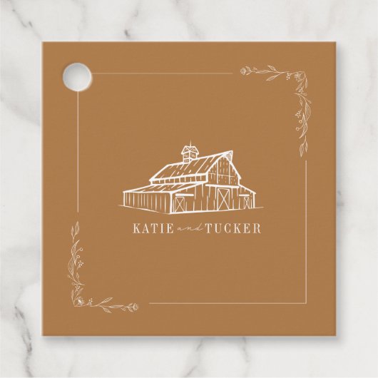 Rustieke schuur Goldenrod Boerderij herfst bruilof Bedankjes Labels (Voorkant)