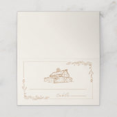 Rustieke schuur Goldenrod Boerderij herfst bruilof Plaatskaartje (Buitenkant ongevouwen)