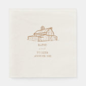 Rustieke schuur Goldenrod bruiloft Servet (Voorkant)