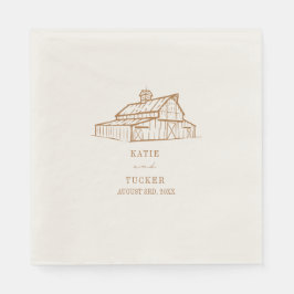 Rustieke schuur Goldenrod bruiloft Servet