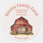 Rustieke schuur Homestead Egg Label Sticker (Voorkant)