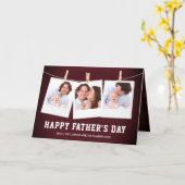Rustieke schuur hout 3 foto collage Vaderdag Kaart (Gele Bloem)