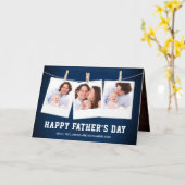 Rustieke schuur hout 3 foto collage Vaderdag Kaart (Gele Bloem)