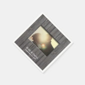 Rustieke schuur hout aangepaste foto bruiloft servet (Hoek)