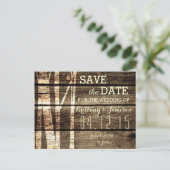 Rustieke Schuur Hout Berk Bomen Winter Save the Da Aankondigingskaart (Staand voorkant)