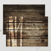 Rustieke Schuur Hout Berken Bomen Winter Huwelijks Kaart (Voorkant / Achterkant)