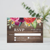 Rustieke schuur hout bloemenbruiloft RSVP (Staand voorkant)