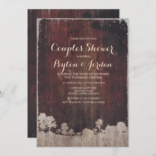 rustieke schuur hout Boerderij koppels doucheuitno Kaart (Voorkant / Achterkant)