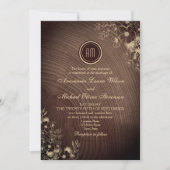 Rustieke Schuur Hout Boho Bloemige Bruiloft Kaart (Voorkant)
