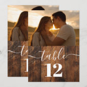 Rustieke schuur hout boho foto tafel nummer kaart (Voorkant / Achterkant)