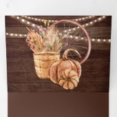 Rustieke schuur hout Boho pompoen herfst herfst br Drieluik Uitnodiging (Binnenzijde eerst)
