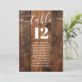 Rustieke schuur hout boho tafel nummer zitplaatska kaart (Staand voorkant)