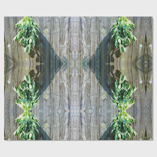 Rustieke schuur-hout botanische kruiden cadeaupapier (Vlak)