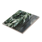 Rustieke schuur-hout botanische kruiden tegeltje (Zijkant)