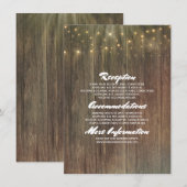 Rustieke schuur hout bruiloft details - Informatie Informatiekaartje (Voorkant / Achterkant)