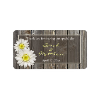 Rustieke schuur hout bruiloft gunst labels