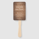 Rustieke schuur hout bruiloft programma fan handwaaier (Voorkant)