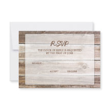 Rustieke schuur hout bruiloft RSVP Response Kaart