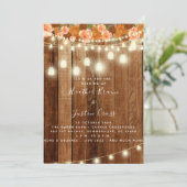 Rustieke schuur hout bruiloft uitnodiging / vierin (Staand voorkant)