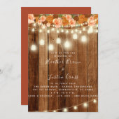 Rustieke schuur hout bruiloft uitnodiging / vierin (Voorkant / Achterkant)