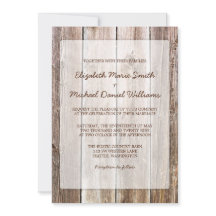 Rustieke schuur hout bruiloft uitnodigingen