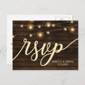 Rustieke schuur Hout bruiloft uitnodigingen rsvp B (Voorkant / Achterkant)