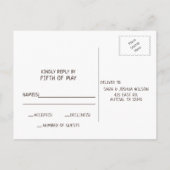 Rustieke schuur Hout bruiloft uitnodigingen rsvp B (Achterkant)