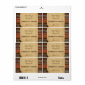 Rustieke schuur hout bruiloft water fles label (Full Sheet)