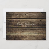 Rustieke schuur hout Damask Vintage bruiloft uitno Kaart (Achterkant)