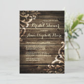 Rustieke schuur hout Damask  Vrijgezellenfeest Kaart (Staand voorkant)