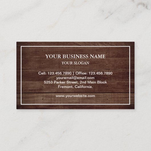 Rustieke schuur Hout Elegant Sinaasappel Monarch B Visitekaartje (Achterkant)