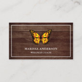 Rustieke schuur Hout Elegant Sinaasappel Monarch B Visitekaartje (Voorkant)