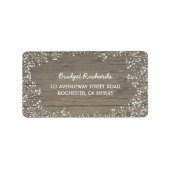 Rustieke schuur hout en baby's adem bruiloft etiket (Voorkant)