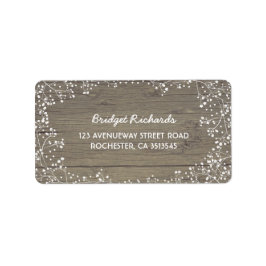 Rustieke schuur hout en baby's adem bruiloft etiket