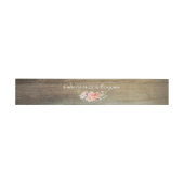 Rustieke schuur Hout en Blush Waterverf Flowers Uitnodigingen Wikkel (Vlak)