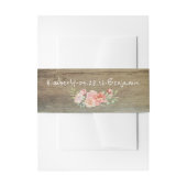 Rustieke schuur Hout en Blush Waterverf Flowers Uitnodigingen Wikkel (Voorkant Voorbeeld)