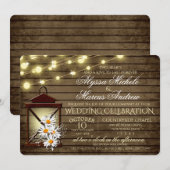 Rustieke schuur hout en lantaarn met madeliefjes kaart (Voorkant / Achterkant)