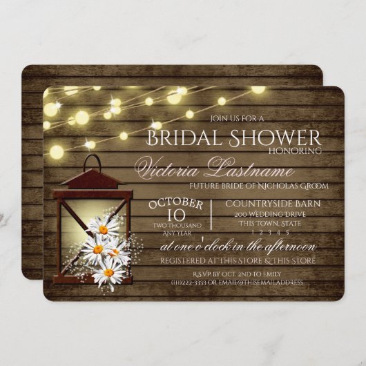 Rustieke schuur hout en lantaarn met madeliefjes kaart (Voorkant / Achterkant)