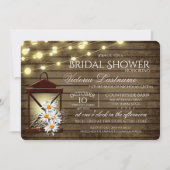 Rustieke schuur hout en lantaarn met madeliefjes kaart (Voorkant)