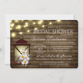 Rustieke schuur hout en lantaarn met madeliefjes kaart