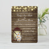 Rustieke schuur hout en lantaarn met madeliefjes kaart (Staand voorkant)