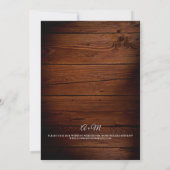 Rustieke schuur hout en String Lights Bruiloft Kaart (Achterkant)