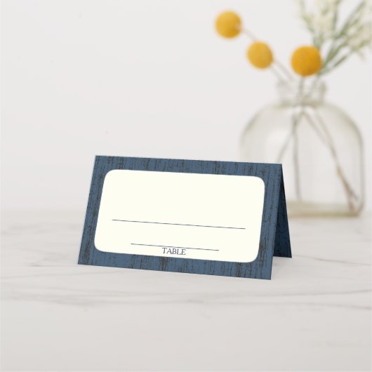 Rustieke schuur hout en zonnebloemen blauw plaatskaartje (Voorkant)