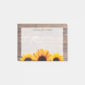 Rustieke schuur hout en zonnebloemen gepersonalise post-it® notes (Voorkant)