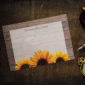 Rustieke schuur hout en zonnebloemen gepersonalise post-it® notes