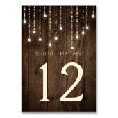 Rustieke Schuur Hout Fairy Lights Tafel Kaarten | (Achterkant)