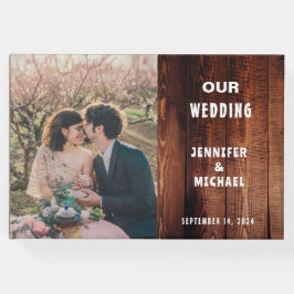 Rustieke schuur hout foto landelijk land Bruiloft Gastenboek