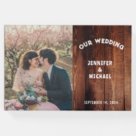 Rustieke schuur hout foto landelijk land Bruiloft Gastenboek