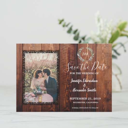 Rustieke schuur hout  foto Save the Date Kaart (Staand voorkant)