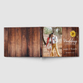 Rustieke schuur hout foto zonnebloem land bruiloft gastenboek (Volledig)